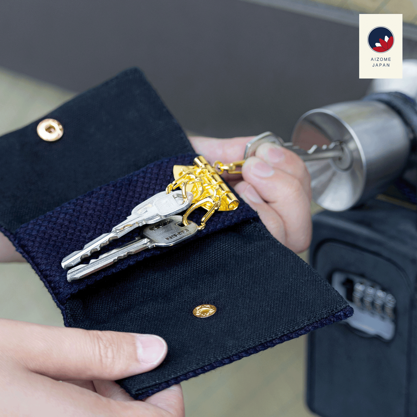 Aizome Japan - Aizome-dyed key-case - made in Japan