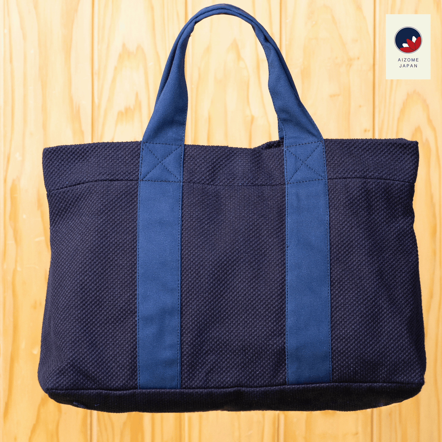 AIZOME JAPAN Aizome-Dyed Multi-Function Handbag with Accordion Pocket Design - made in Japan