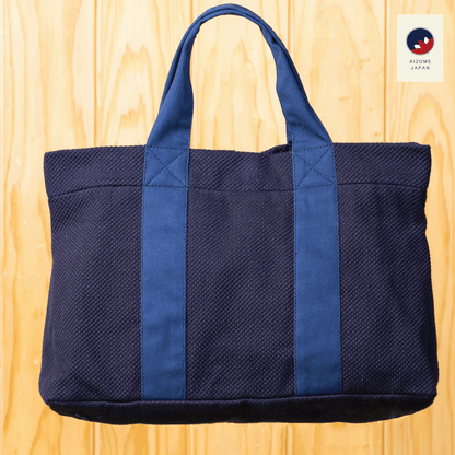 AIZOME JAPAN Aizome-Dyed Multi-Function Handbag with Accordion Pocket Design - made in Japan