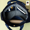 AIZOME JAPAN Aizome-Dyed Multi-Function Handbag with Accordion Pocket Design - made in Japan