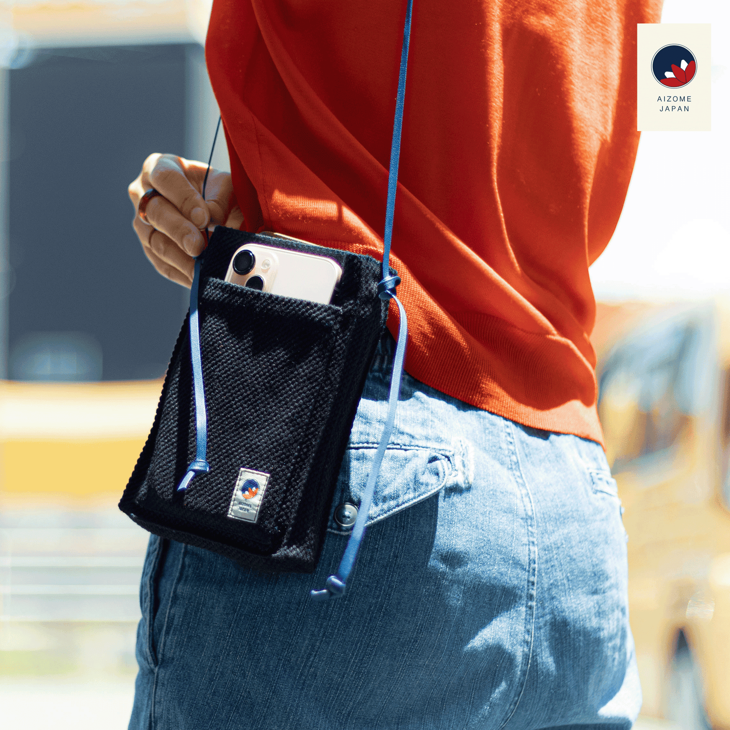 Aizome Japan - Aizome-Dyed Phone Pouch Bag - Made in Japan