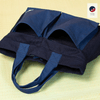 AIZOME JAPAN Aizome-Dyed Multi-Function Handbag with Accordion Pocket Design - made in Japan