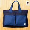 AIZOME JAPAN Aizome-Dyed Multi-Function Handbag with Accordion Pocket Design - made in Japan