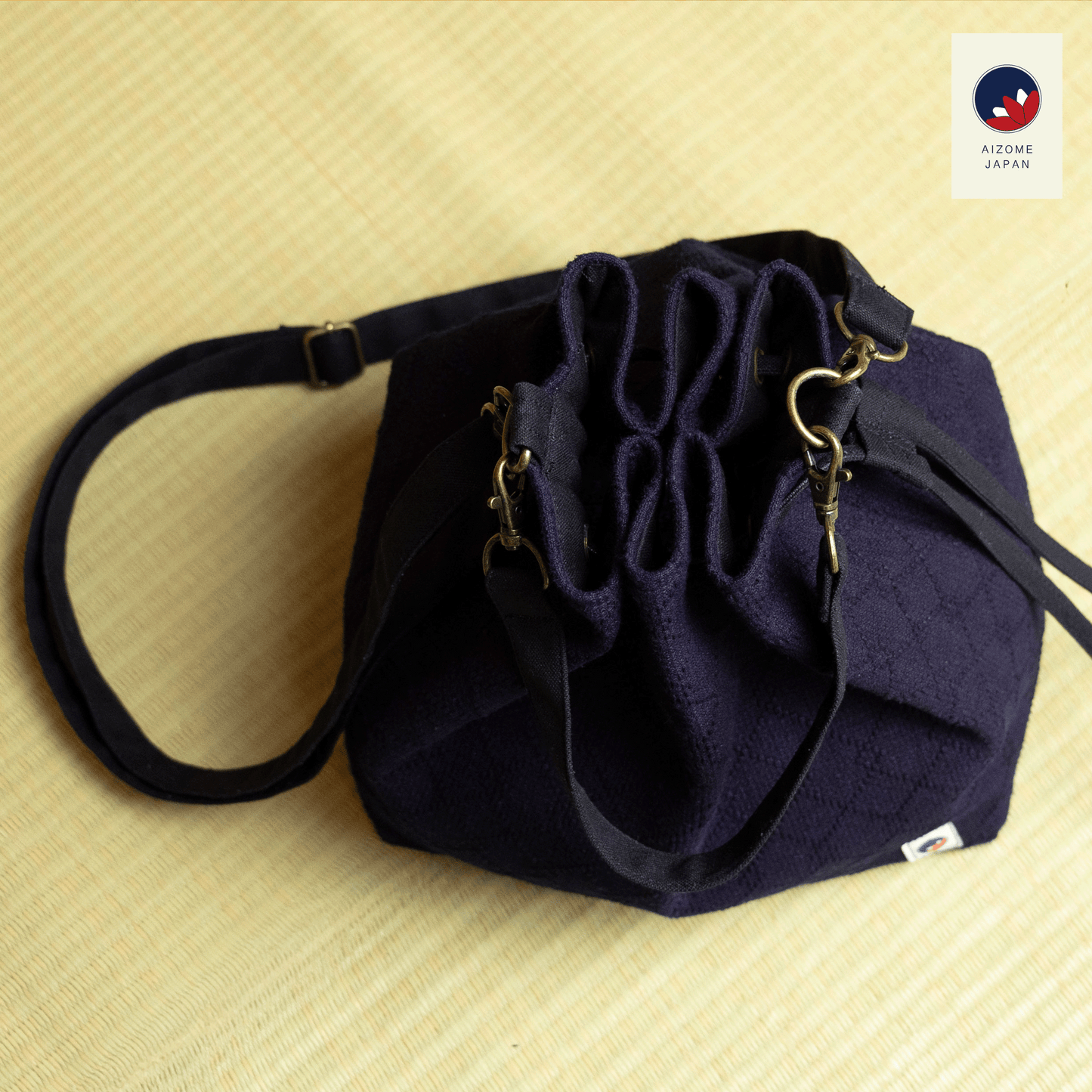Aizome Japan - Aizome-dyed 3-Way Drawstring Bag - Made in Japan