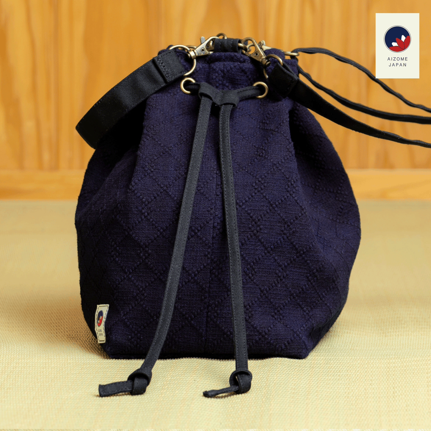 Aizome Japan - Aizome-dyed 3-Way Drawstring Bag - Made in Japan