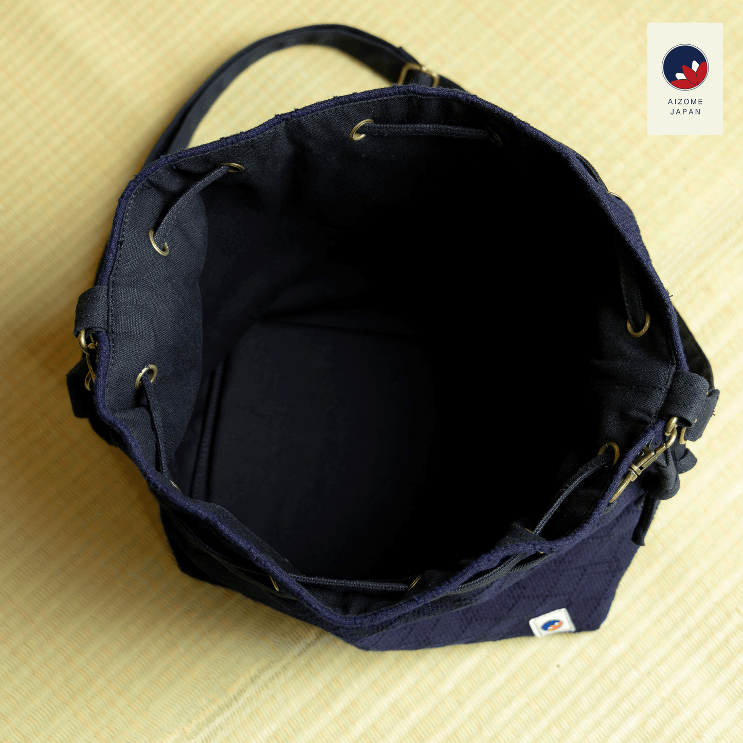 Aizome Japan - Aizome-dyed 3-Way Drawstring Bag - Made in Japan