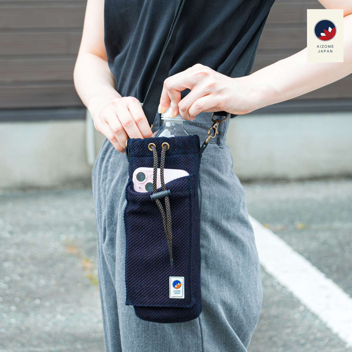 Aizome Japan - Genuine Aizome-Dyed Bottle Carrier - Everyday Elegance for Summer Adventures - Made in Japan