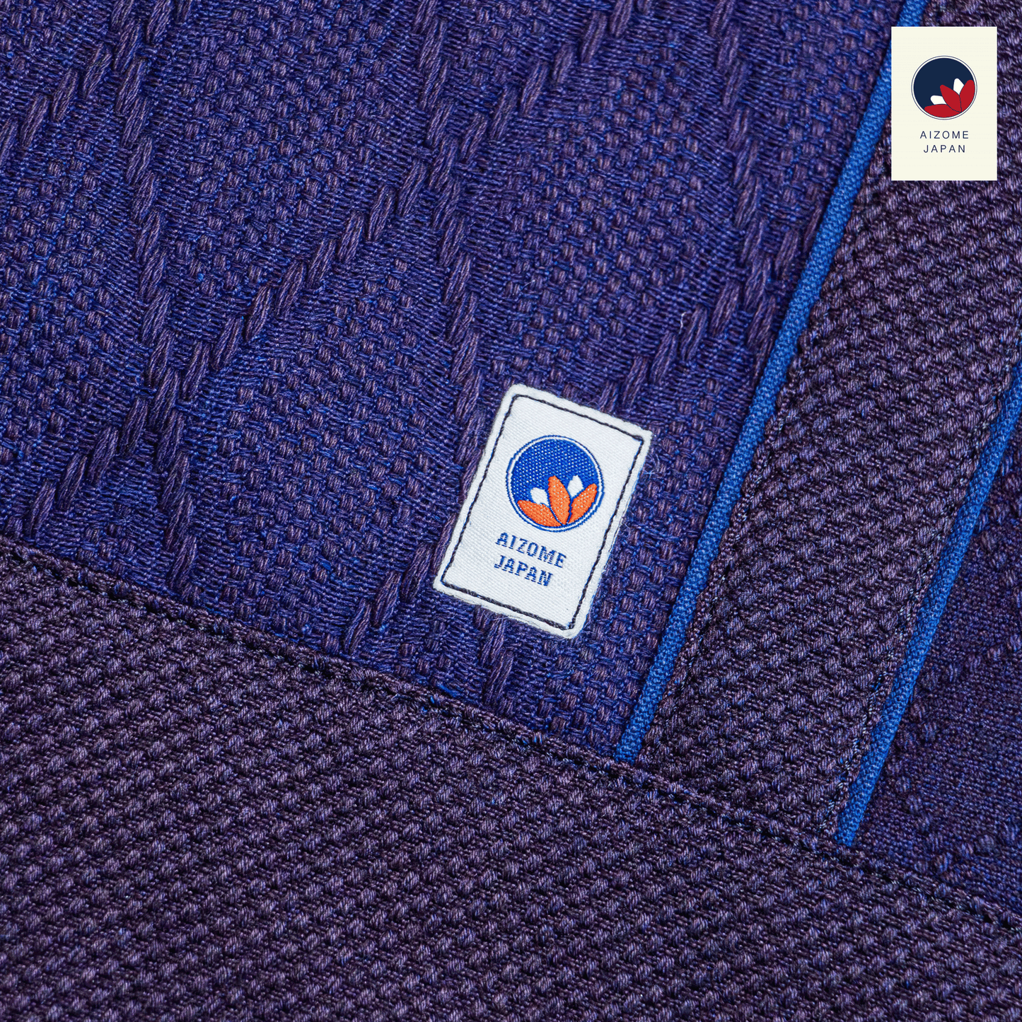Aizome Japan - Aizome-dyed timeless square Totebag with two interior zippered pockets  - made in Japan