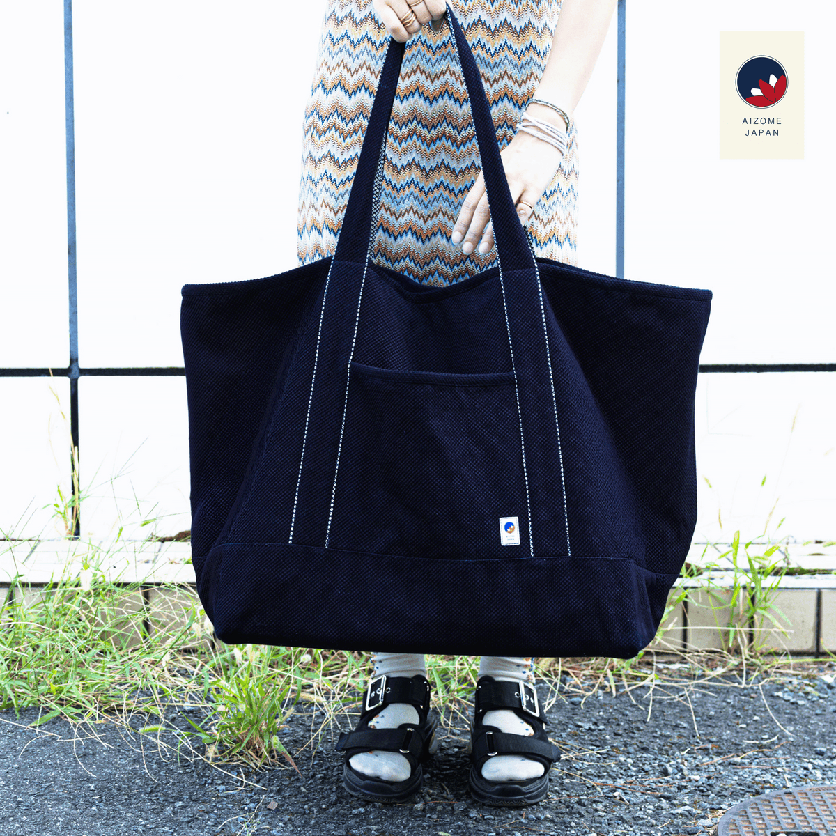 AIZOME JAPAN Aizome-Dyed Tote-Style Bogu Bag