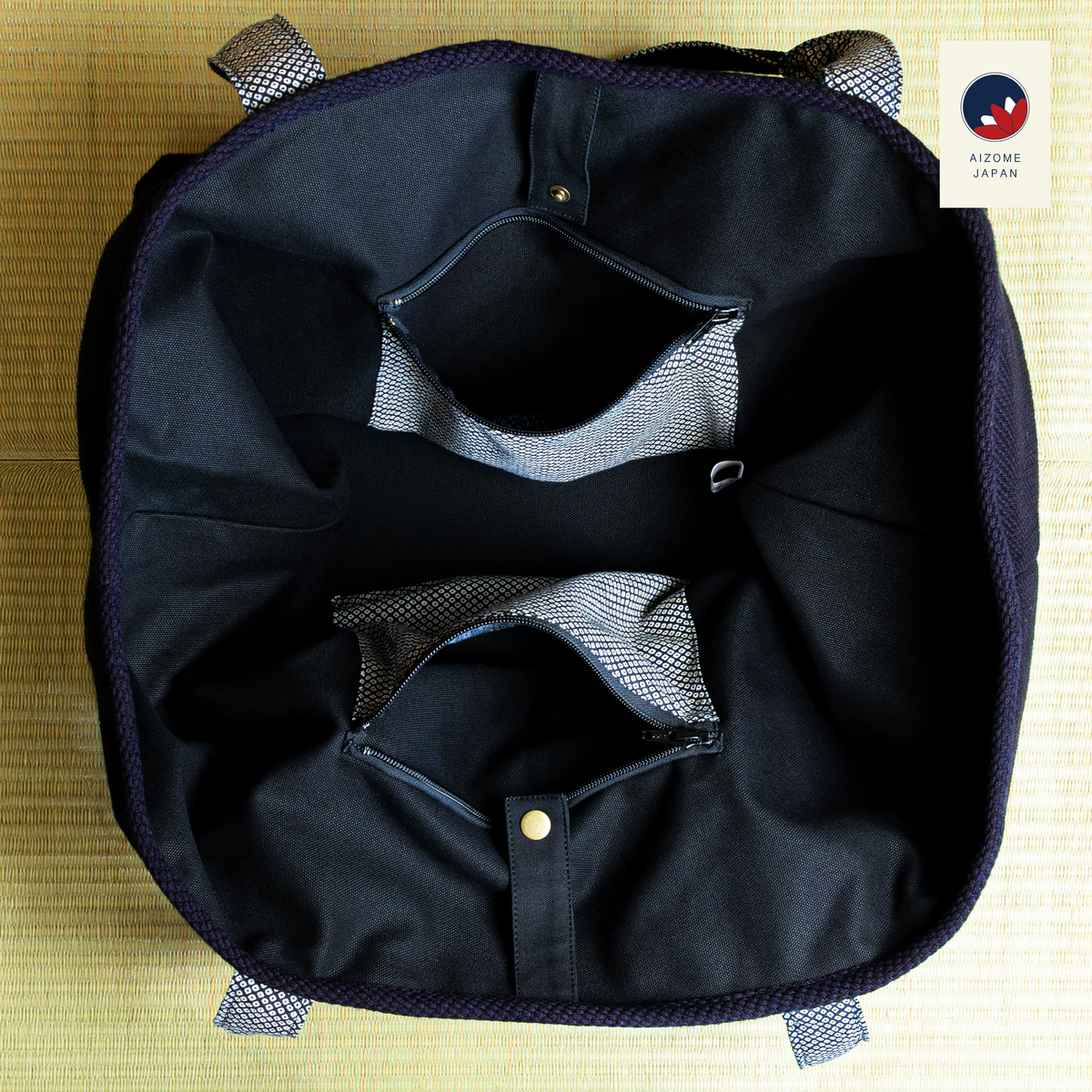 AIZOME JAPAN Aizome-Dyed Tote-Style Bogu Bag