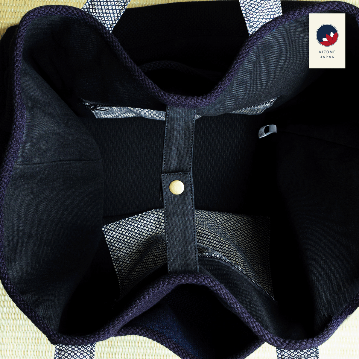AIZOME JAPAN Aizome-Dyed Tote-Style Bogu Bag