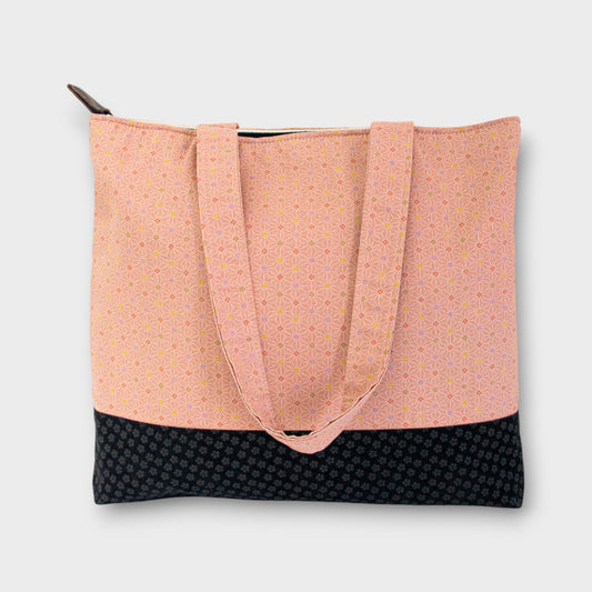 Handmade Tote Bag - Asanoha Peach