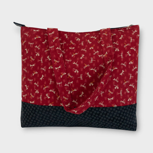 Handmade Tote Bag - Yagasuri Tonbo Red
