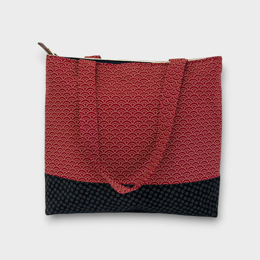 Handmade Tote Bag - Seikainami Red