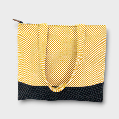 Handmade Tote Bag - Check Yellow