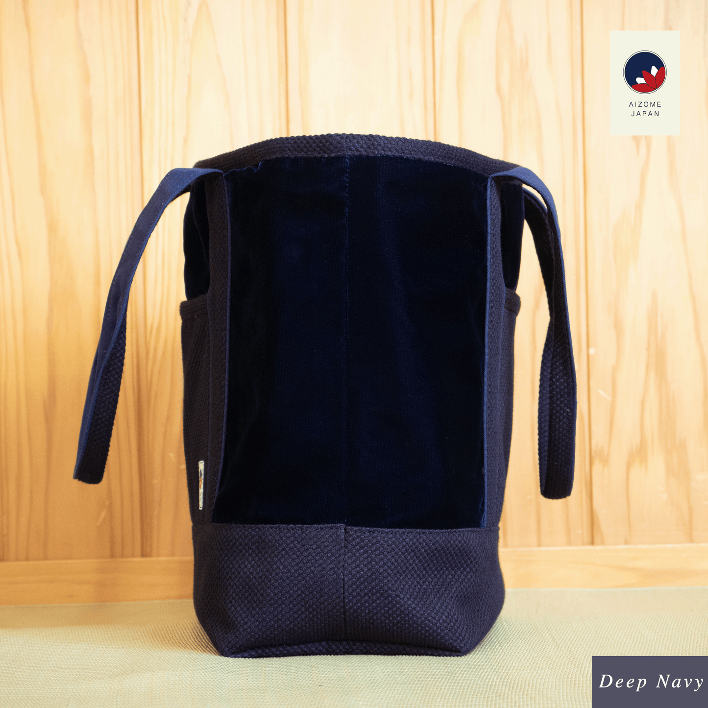 Aizome Japan Aizome-Dyed Handbag – Velvet Finish, Made in Japan