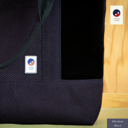 Aizome Japan Aizome-Dyed Handbag – Velvet Finish, Made in Japan