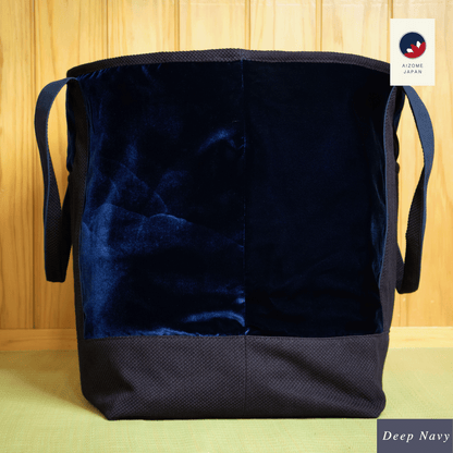 Aizome Japan Tote-Style Aizome-Dyed Bogu Bag – Velvet Finish, Made in Japan