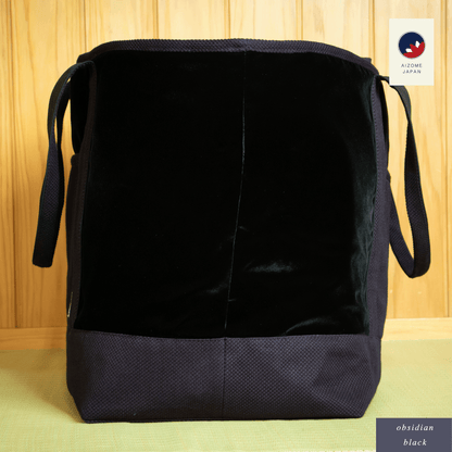 Aizome Japan Tote-Style Aizome-Dyed Bogu Bag – Velvet Finish, Made in Japan