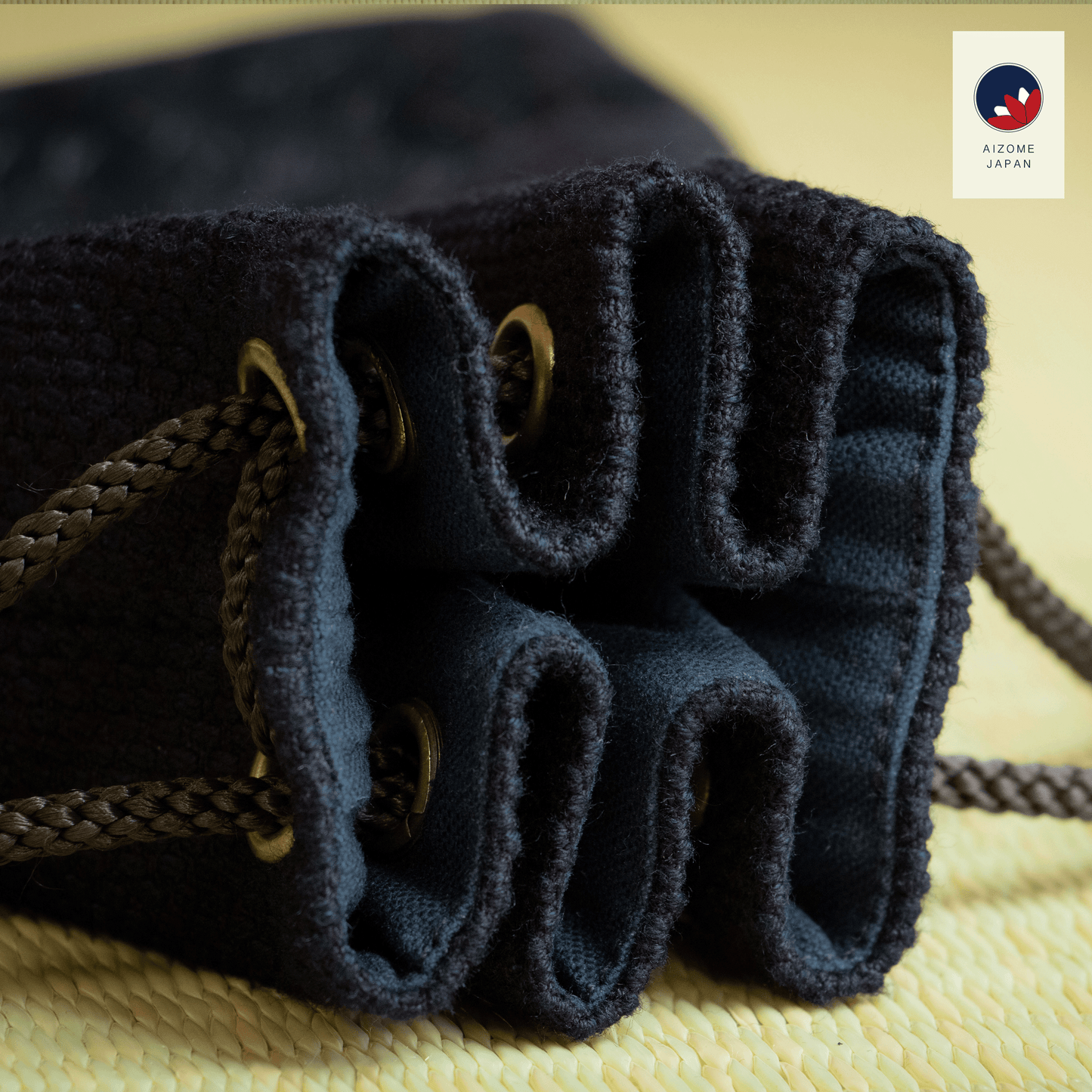 Aizome Japan - Genuine Aizome-Dyed Drawstring Pouch - Made in Japan - made in Japan