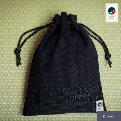 Aizome Japan - Genuine Aizome-Dyed Drawstring Pouch - Made in Japan - made in Japan