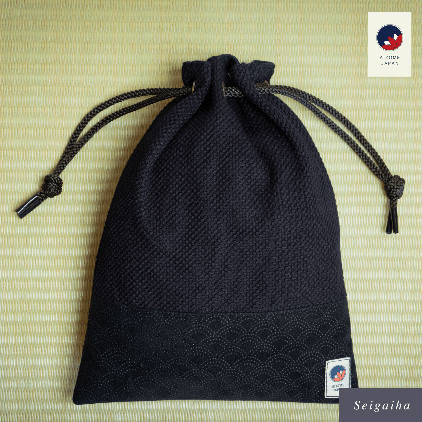 Aizome Japan - Genuine Aizome-Dyed Drawstring Pouch - Made in Japan - made in Japan