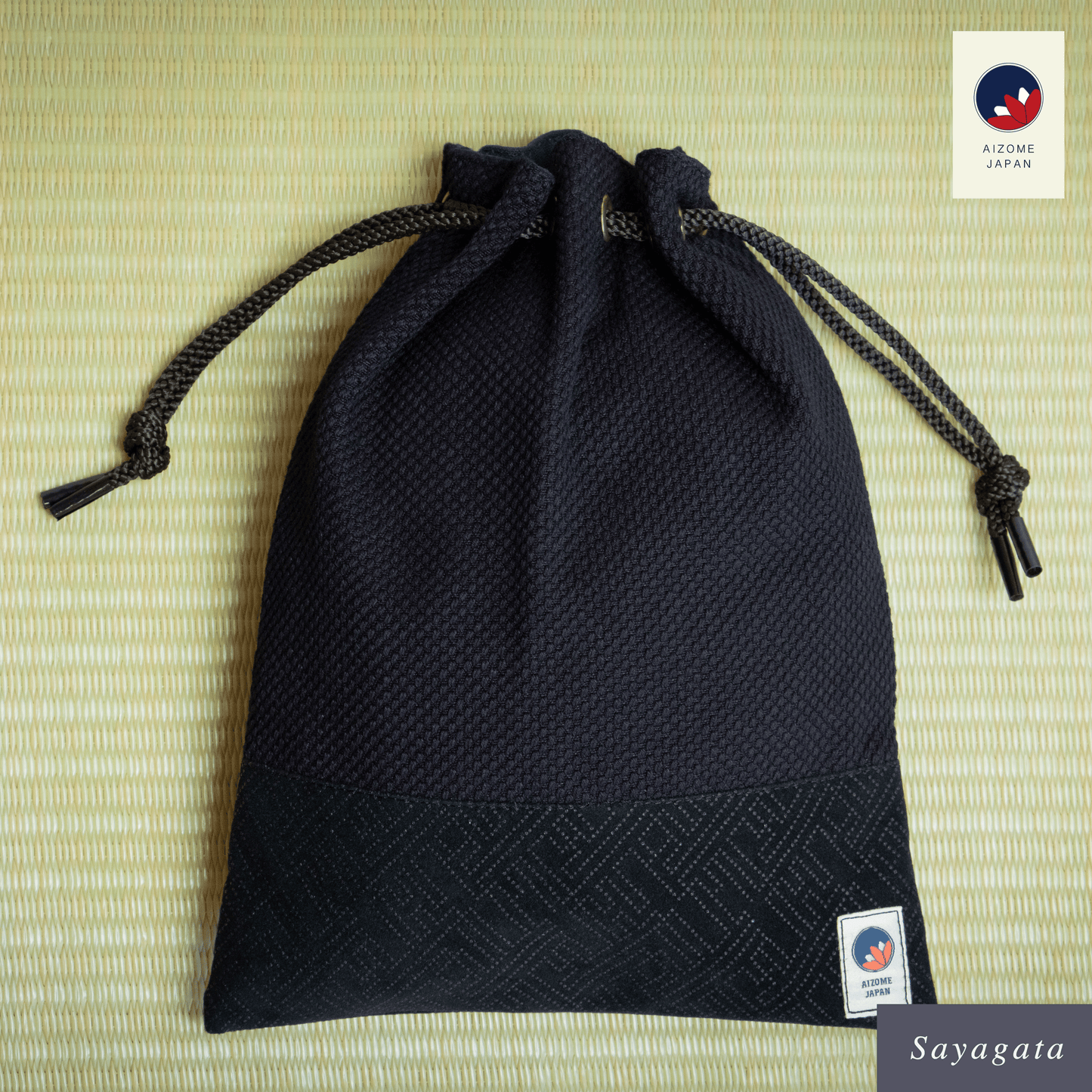 Aizome Japan - Genuine Aizome-Dyed Drawstring Pouch - Made in Japan - made in Japan
