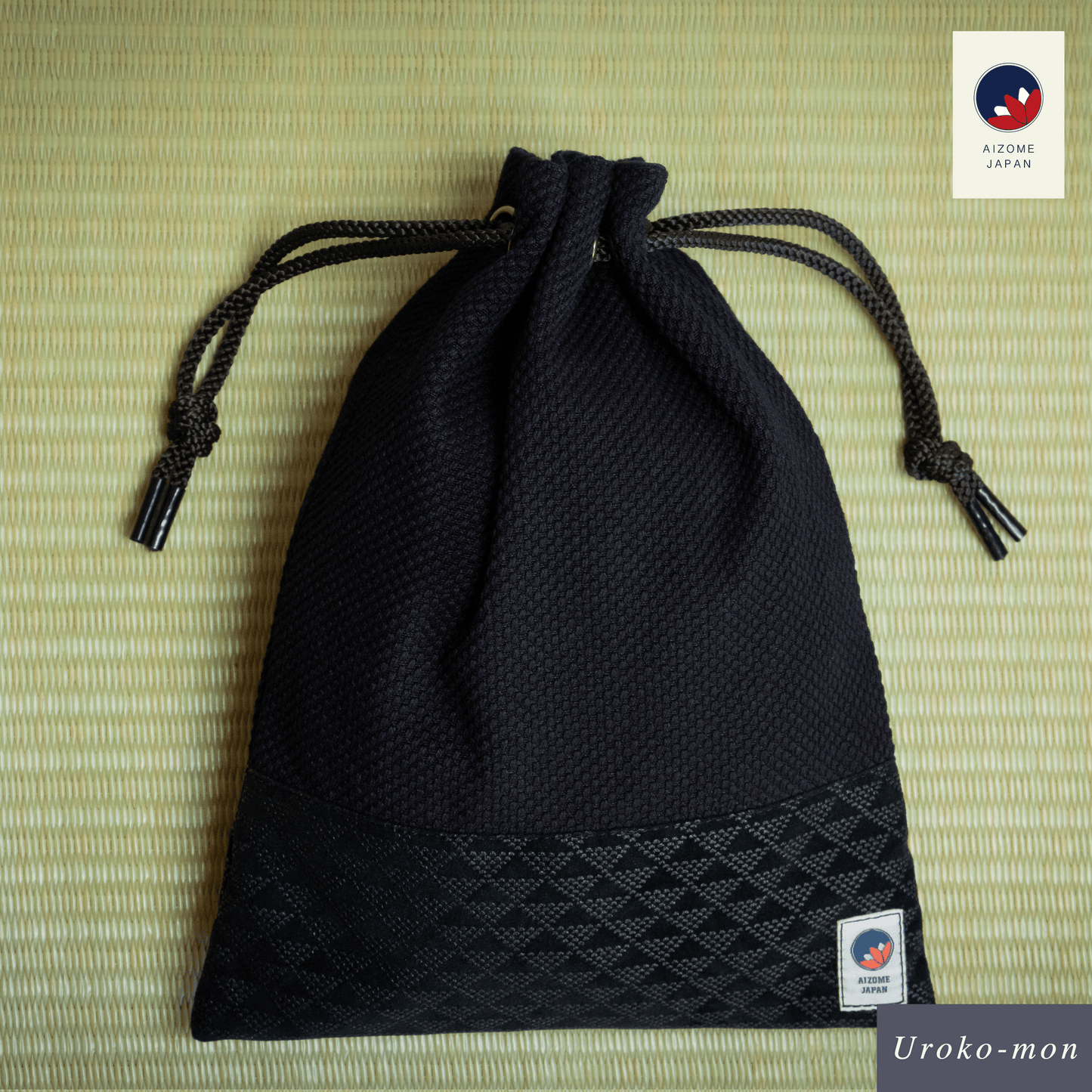 Aizome Japan - Genuine Aizome-Dyed Drawstring Pouch - Made in Japan - made in Japan
