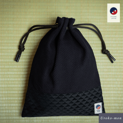 Aizome Japan - Genuine Aizome-Dyed Drawstring Pouch - Made in Japan - made in Japan