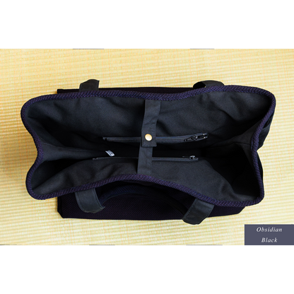 Aizome Japan Tote-Style Aizome-Dyed Bogu Bag – Velvet Finish, Made in Japan