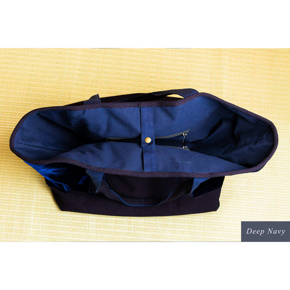 Aizome Japan Tote-Style Aizome-Dyed Bogu Bag – Velvet Finish, Made in Japan