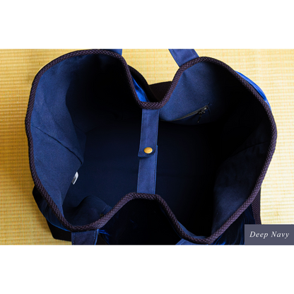 Aizome Japan Tote-Style Aizome-Dyed Bogu Bag – Velvet Finish, Made in Japan
